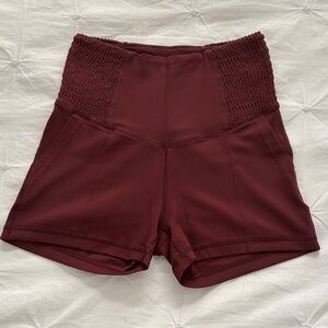 Aerie High-Waisted Maroon Shorts